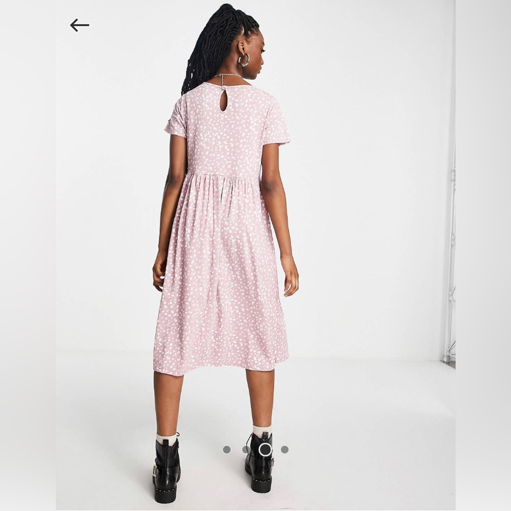 Pink Midi Smock Dress